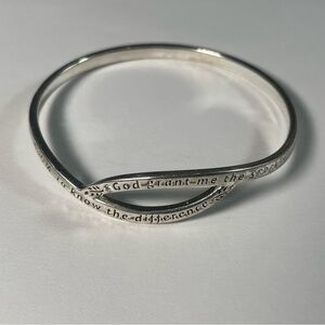 Silver tone serenity prayer bracelet